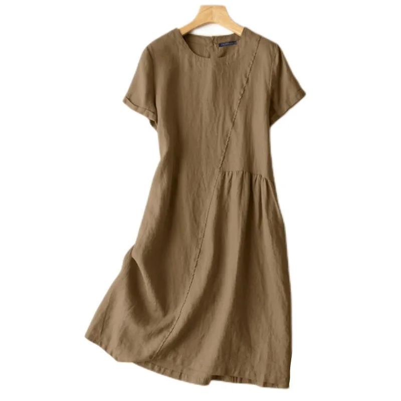 2024 summer new women's hot sale of solid color literary retro solid color loose short-sleeved dress
2024 summer new women's hot sale of solid color literary retro solid color loose short-sleeved dress