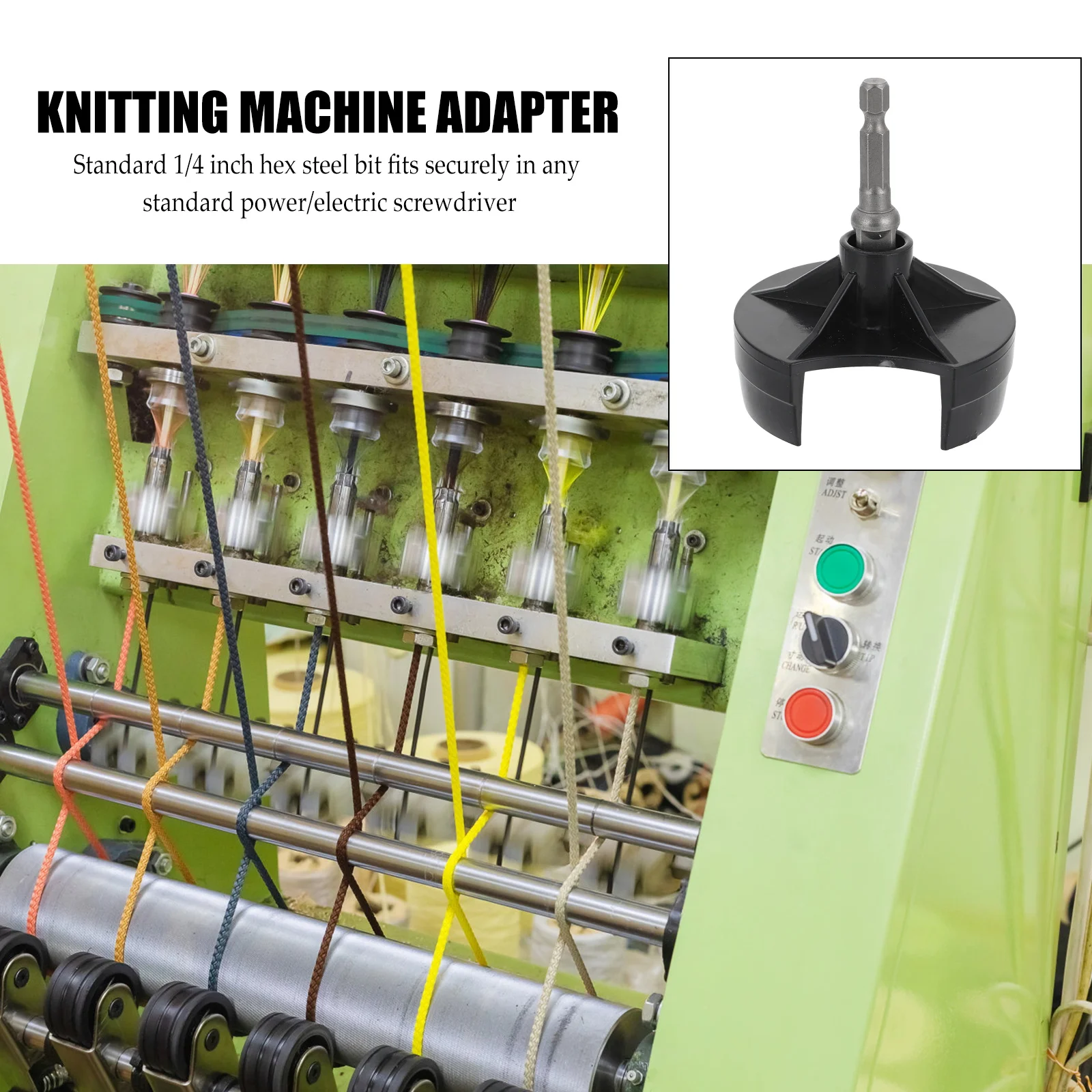 1 Set Knitting Machine Adapter Quick Power Crank Handle Attachment 1/4 Inch Steel Bit For Electric Screwdriver Knitting Loom
1 Set Knitting Machine Adapter Quick Power Crank Handle Attachment 1/4 Inch Steel Bit For Electric Screwdriver Knitting Loom