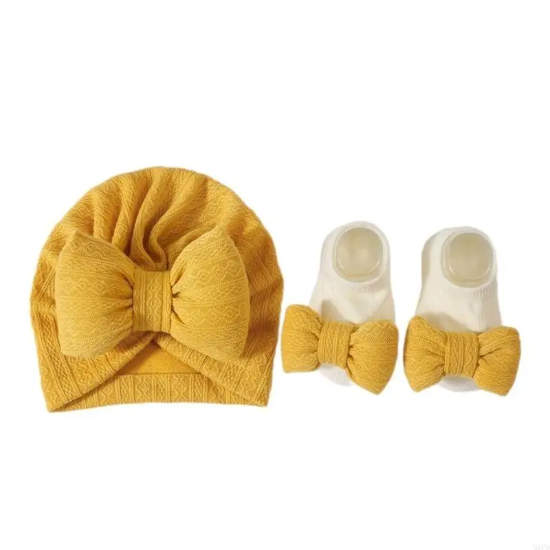 Baby Girls Bowknot Sock & Hat Set Turban Hat Trendy Accessories for Newborns
Baby Girls Bowknot Sock & Hat Set Turban Hat Trendy Accessories for Newborns