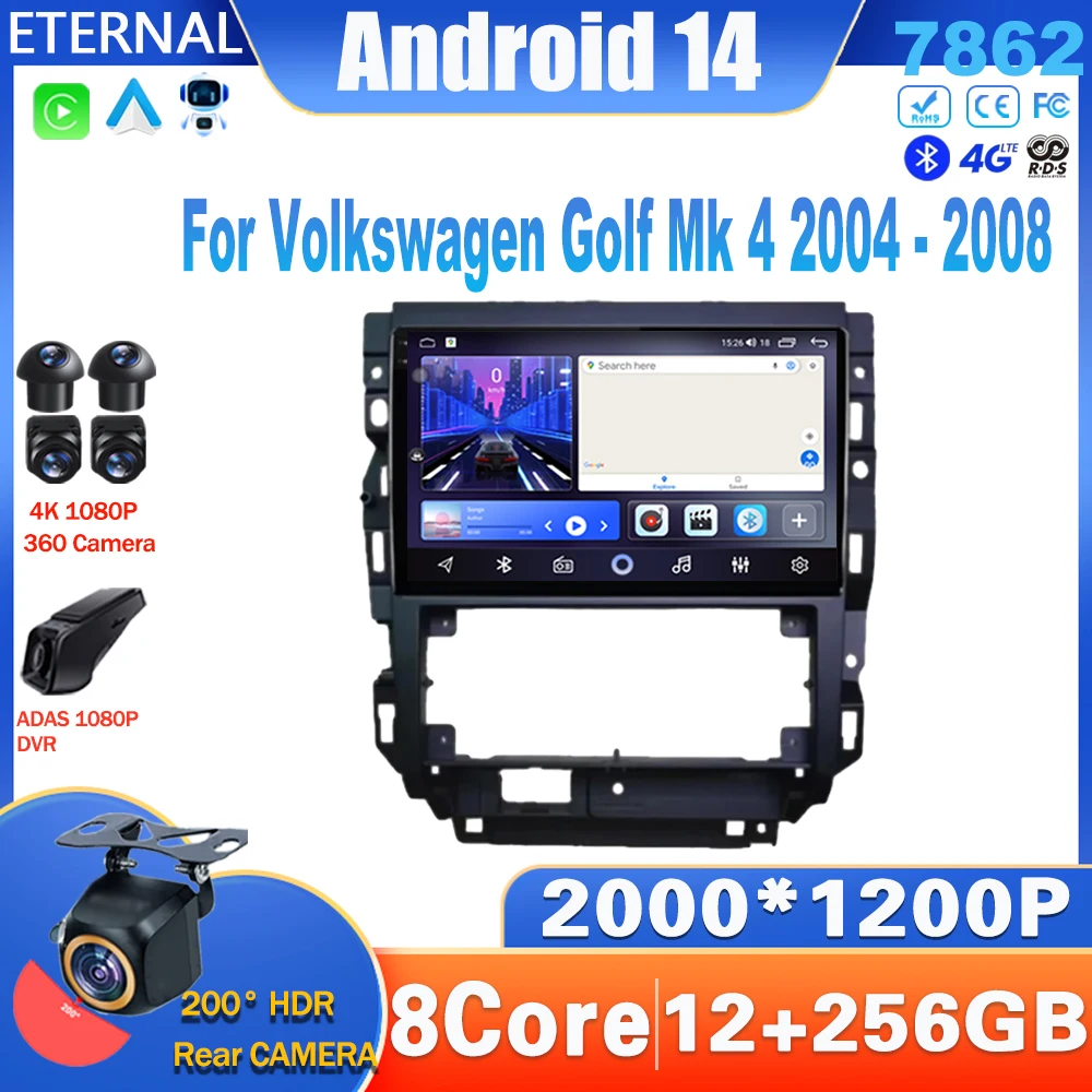 Android 14 Car Radio For Volkswagen Golf Mk 4 2004-2008 Multimedia Video Player Navigation Carplay Head Unit NO 2Din DVD 4G WIFI
Android 14 Car Radio For Volkswagen Golf Mk 4 2004-2008 Multimedia Video Player Navigation Carplay Head Unit NO 2Din DVD 4G WIFI