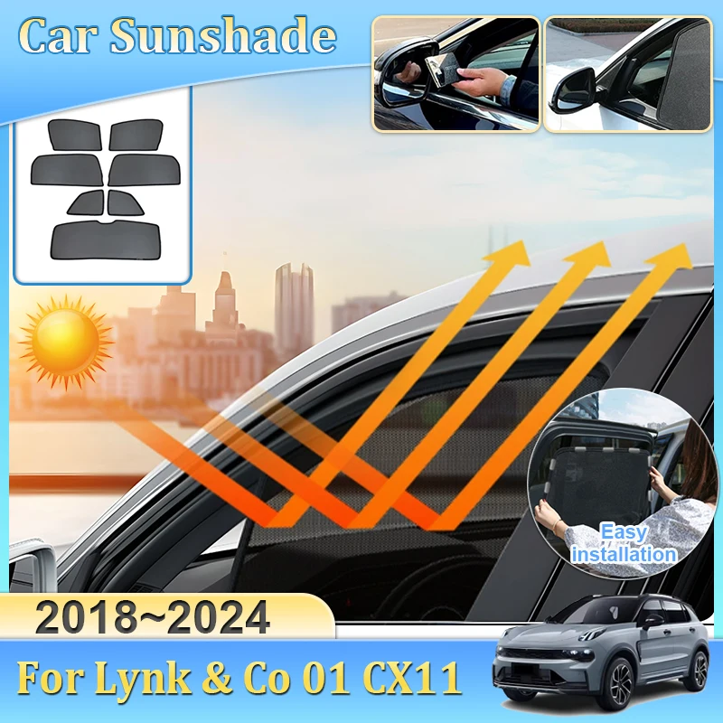 Для Lynk & Co 01 CX11 2018 2019 2020 2021 2022 ~ 2024 Автомобильный магнитный солнцезащитный козырек с защитой от УФ-лучей, автосетчатые солнцезащитные козырьки, аксессуары
Для Lynk & Co 01 CX11 2018 2019 2020 2021 2022 ~ 2024 Автомобильный магнитный солнцезащитный козырек с защитой от УФ-лучей, автосетчатые солнцезащитные козырьки, аксессуары
