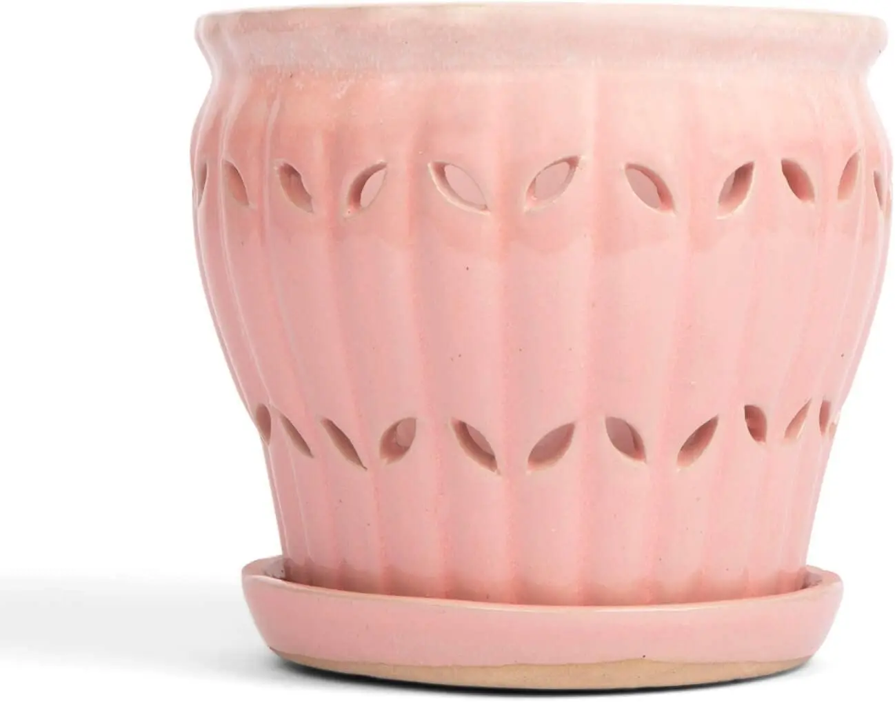 6 inch Pinwheel Fluted Ceramic Plant Pot (Cream Over Cotton Candy) Includes Free 6 inch Slotted Pot Liner Great for Orchids Su
6 inch Pinwheel Fluted Ceramic Plant Pot (Cream Over Cotton Candy) Includes Free 6 inch Slotted Pot Liner Great for Orchids Su