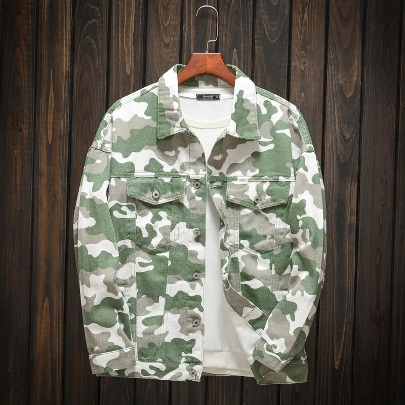 2024 Men's Autumn Camouflage Green Casual Denim Jacket Loose Personality Denim Jacket
2024 Men's Autumn Camouflage Green Casual Denim Jacket Loose Personality Denim Jacket