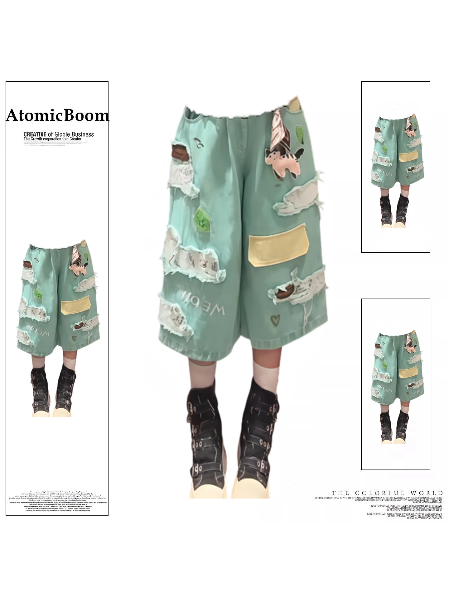 Retro American Mint Green Embroidered Denim Jeans Women's Summer Dopaamine Cute Good Looking Five-Seven Shorts
Retro American Mint Green Embroidered Denim Jeans Women's Summer Dopaamine Cute Good Looking Five-Seven Shorts