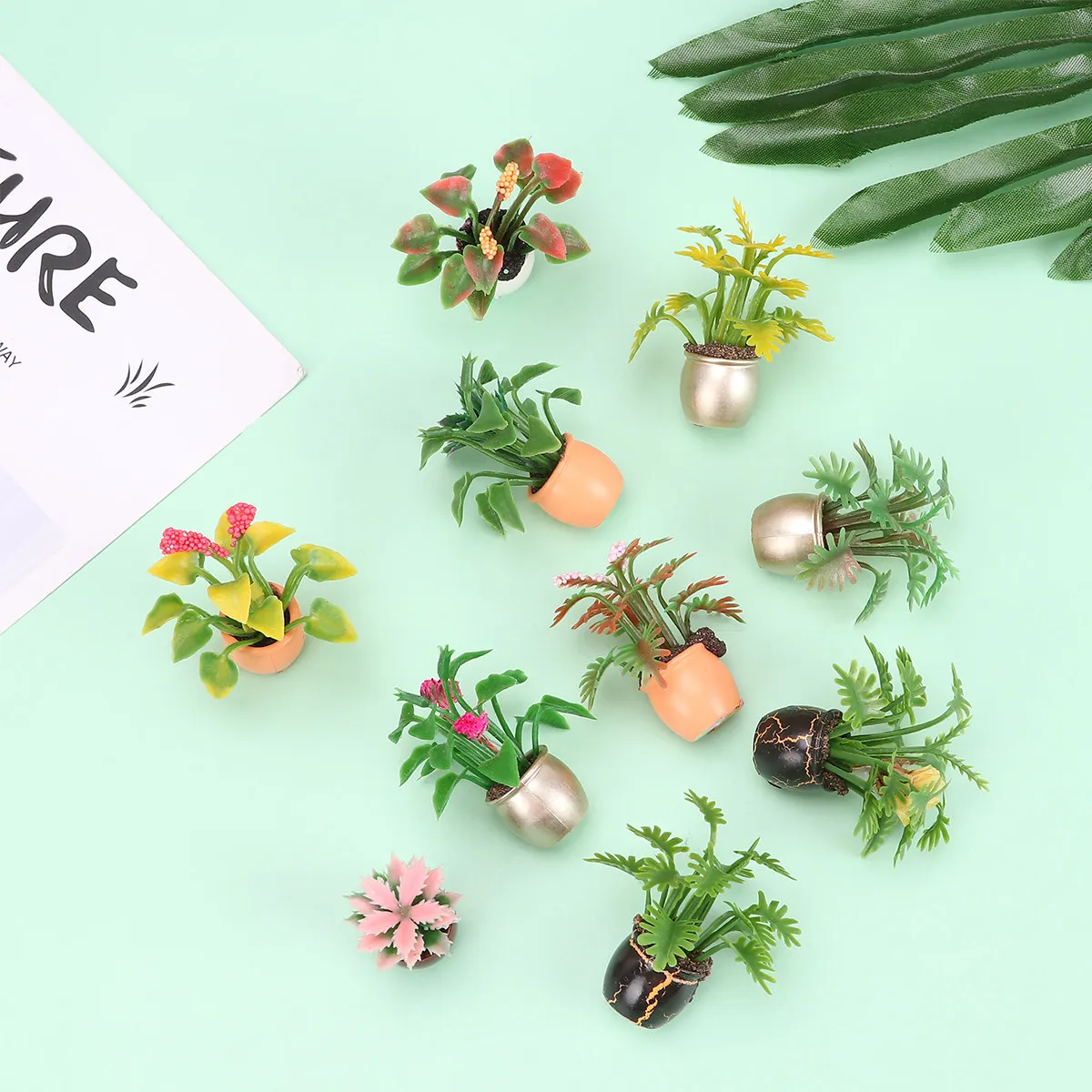 10Pcs Mini Plastic Potted Colorful Bonsai Decorations Balcony Desktop Ornaments Garden Scene Props Miniature Potted Plants
10Pcs Mini Plastic Potted Colorful Bonsai Decorations Balcony Desktop Ornaments Garden Scene Props Miniature Potted Plants