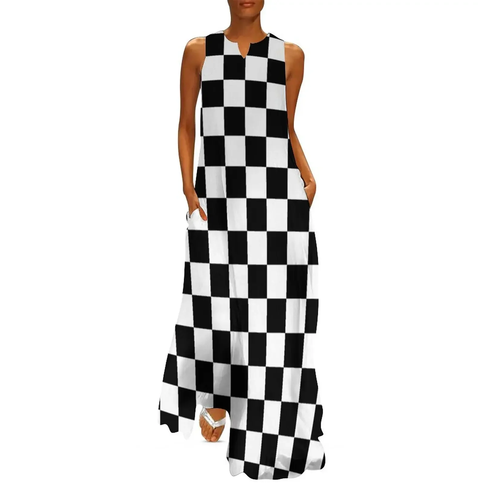 Black and white checkered Long Dress summer dress for women 2025 Woman clothes Dress
Black and white checkered Long Dress summer dress for women 2025 Woman clothes Dress