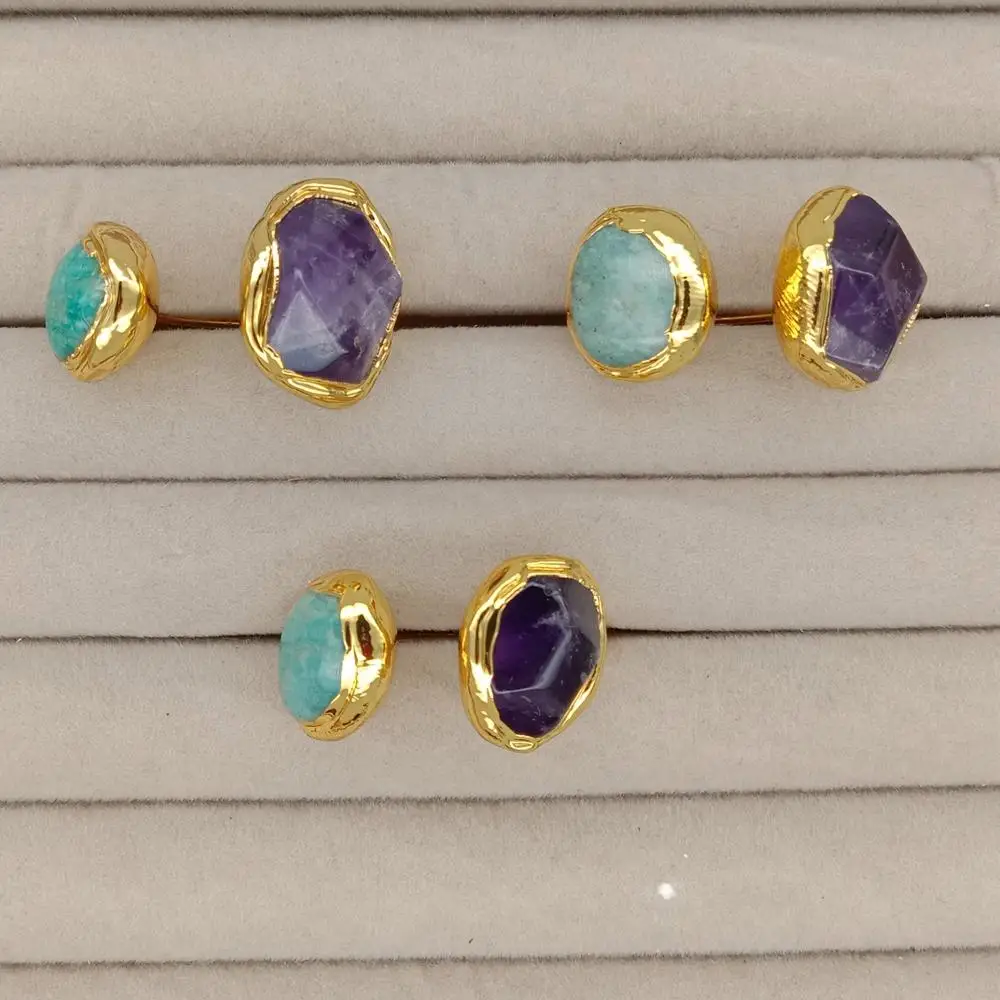 3 PCS Natural Gemstone Ring Green Amazonite Purple Amethyst Ring Handmade Gift For Women
3 PCS Natural Gemstone Ring Green Amazonite Purple Amethyst Ring Handmade Gift For Women