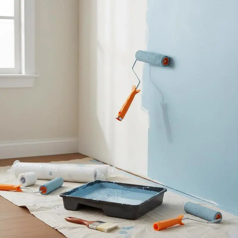 Wall Painting Equipment 4" 9" For Interior Decoration Home Renovation Ceiling Coating 19 Piece Set 3/8" Nap Roller Covers Sturdy Trays Manual Application Tool Kit Professional Household Use Accessory Pack
Wall Painting Equipment 4" 9" For Interior Decoration Home Renovation Ceiling Coating 19 Piece Set 3/8" Nap Roller Covers Sturdy Trays Manual Application Tool Kit Professional Household Use Accessory Pack