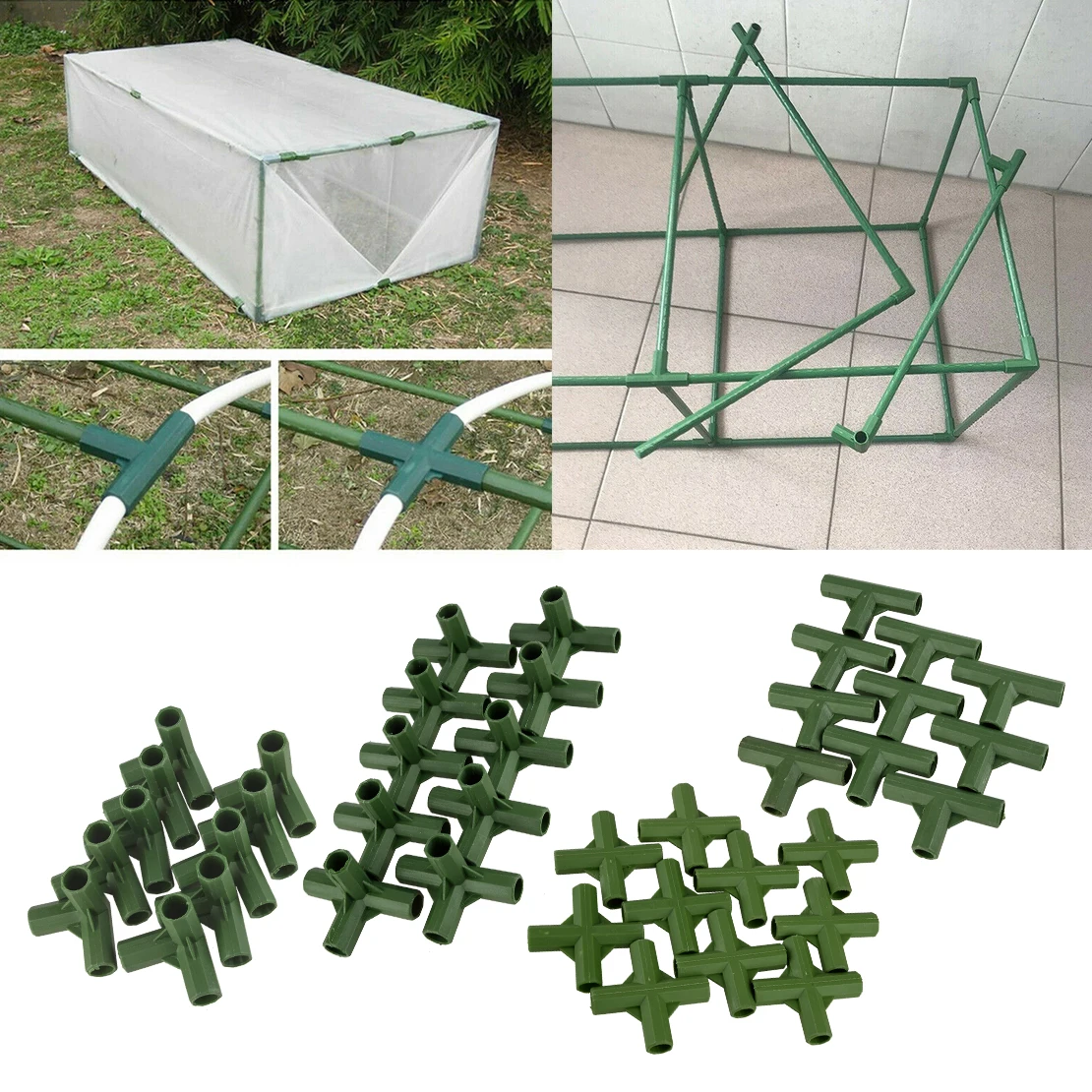 40Pcs Joint Connectors Green for Plant Awning Structure Plastic Pipe Frame Greenhouse Bracket
40Pcs Joint Connectors Green for Plant Awning Structure Plastic Pipe Frame Greenhouse Bracket