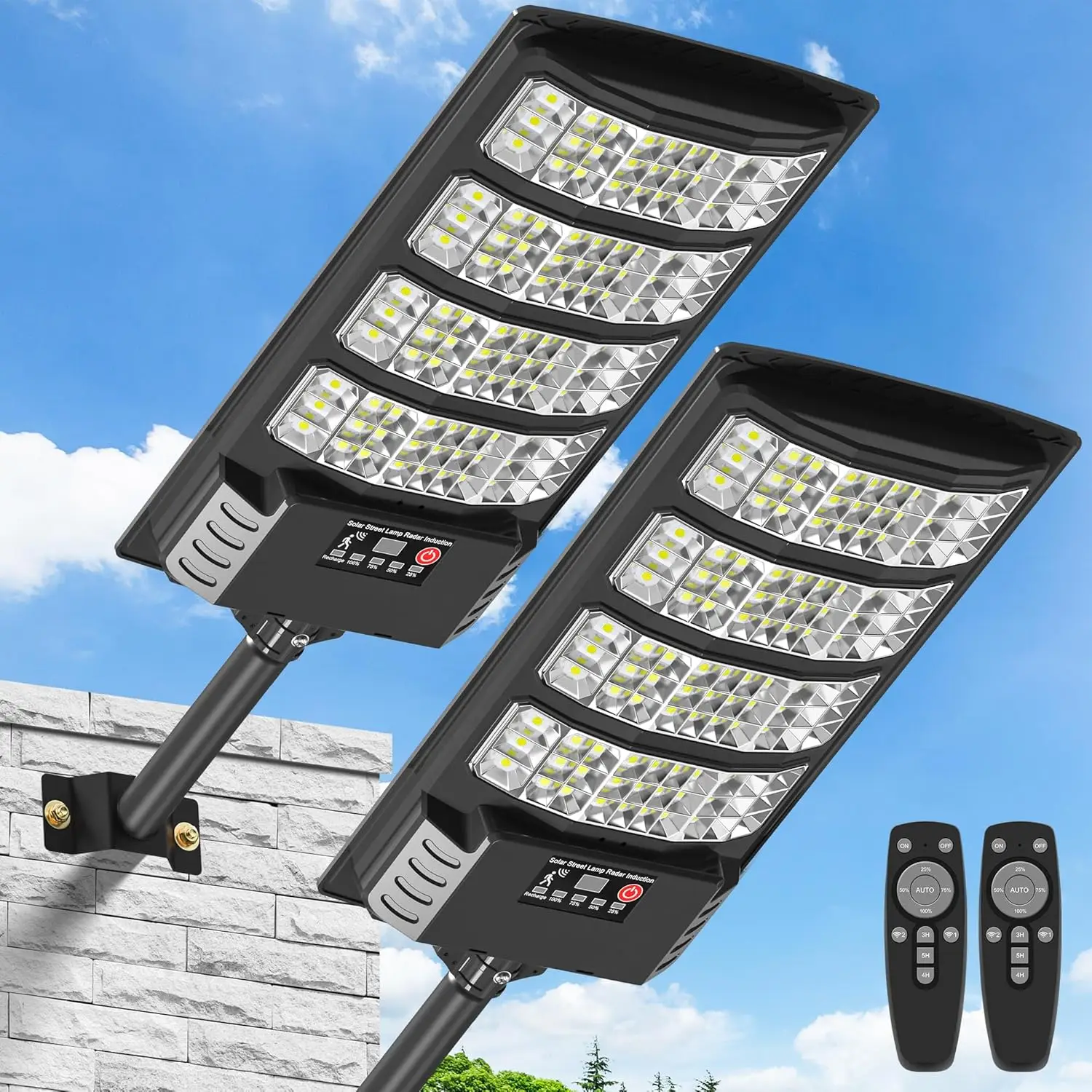 Солнечные уличные фонари - 6500K, автоматическое включение от заката до рассвета, 270 ° Широкоугольный прожектор для видеонаблюдения, водонепроницаемый IP66
Солнечные уличные фонари - 6500K, автоматическое включение от заката до рассвета, 270 ° Широкоугольный прожектор для видеонаблюдения, водонепроницаемый IP66