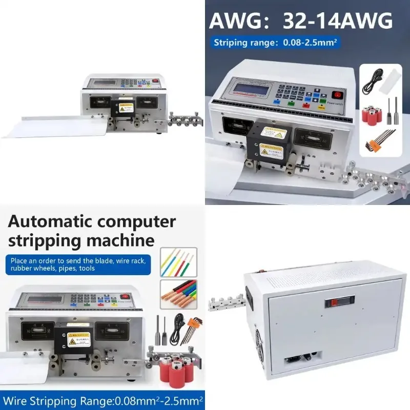 Hot saleFully Automatic Wire Stripping Machine AWG 0.1-2.5mm Automatic Wire Cutter Stripper Wire Cutting Stripping Machine
Hot saleFully Automatic Wire Stripping Machine AWG 0.1-2.5mm Automatic Wire Cutter Stripper Wire Cutting Stripping Machine