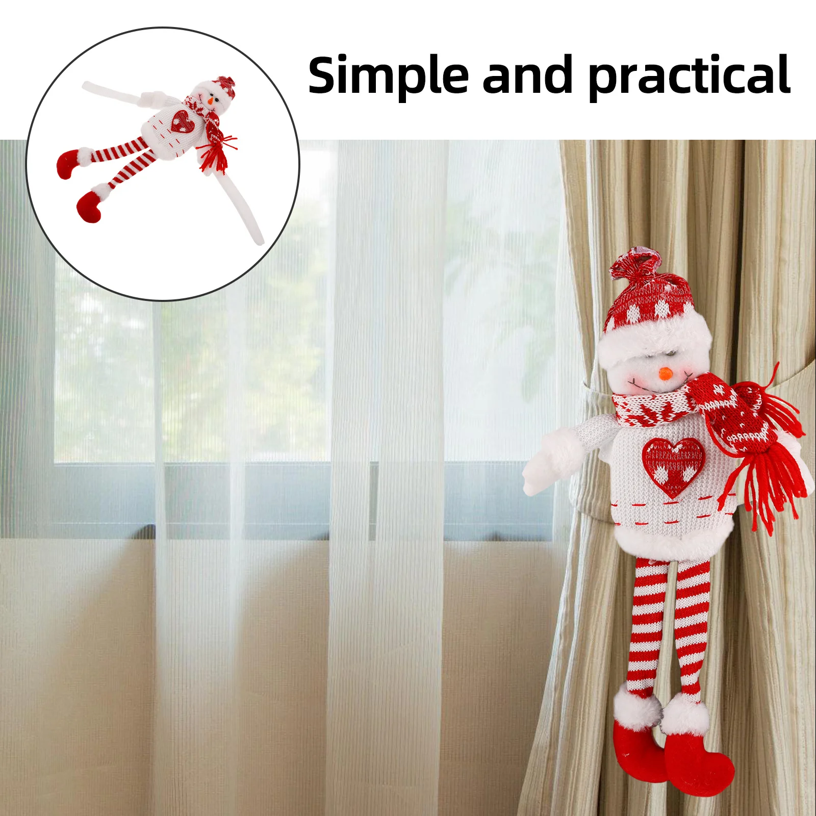 Snowman Curtain Buckle Christmas Drapery Holdbacks Knitted Fastener Xmas Ornaments Window Tiebacks Holiday Decoration
Snowman Curtain Buckle Christmas Drapery Holdbacks Knitted Fastener Xmas Ornaments Window Tiebacks Holiday Decoration