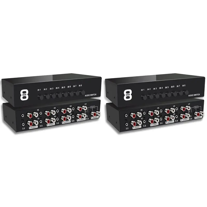 A59Z-2Pcs 3.5Mm Aux +RCA L/R Bi-Directional Stereo Audio Switch 8 In One Out A/B Analog Audio Switcher Selector
A59Z-2Pcs 3.5Mm Aux +RCA L/R Bi-Directional Stereo Audio Switch 8 In One Out A/B Analog Audio Switcher Selector