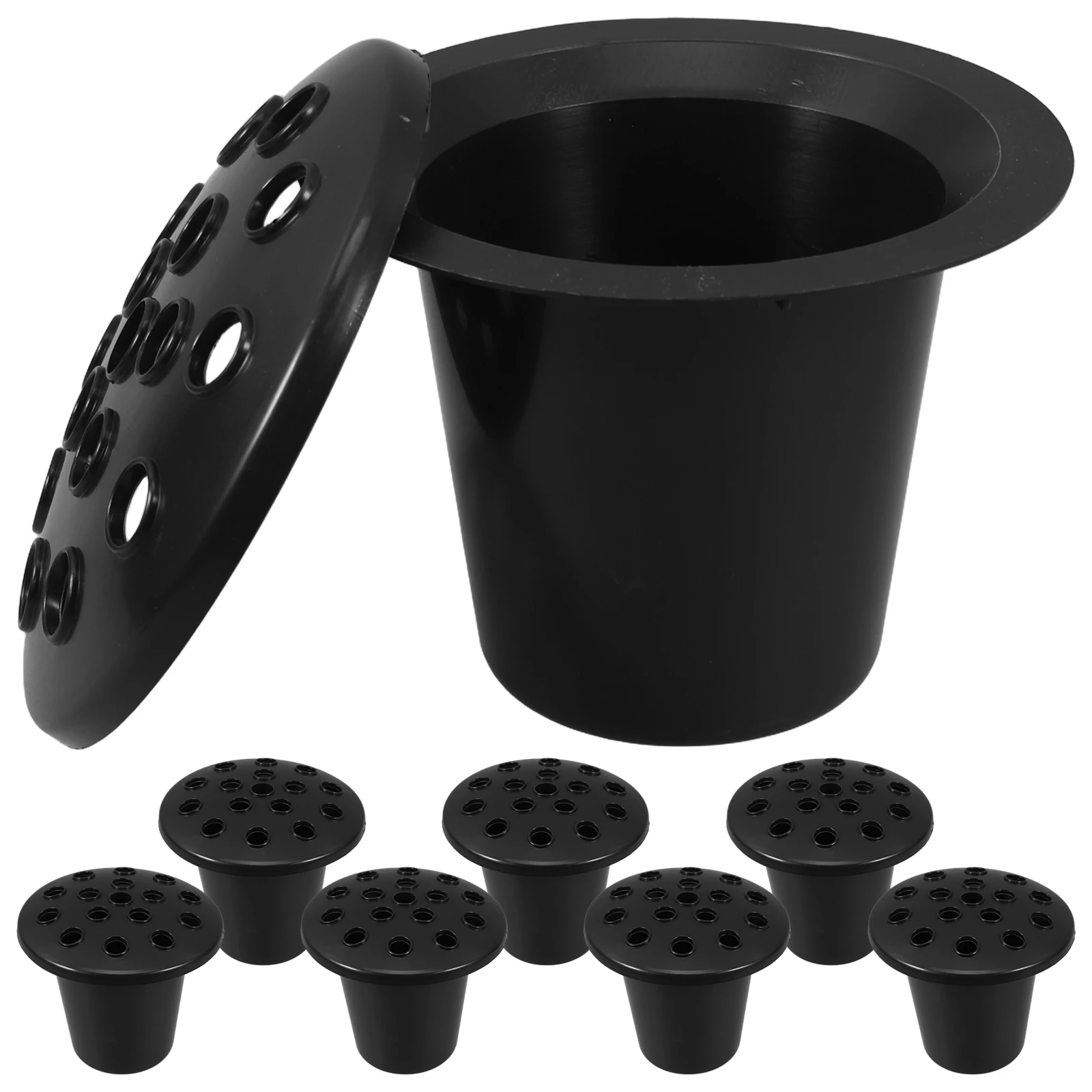 8pcs Black Base Flower Pot Cemetery Grave Cemetery Decoration Decorations Plastic Material Multi Hole Design Vases
8pcs Black Base Flower Pot Cemetery Grave Cemetery Decoration Decorations Plastic Material Multi Hole Design Vases