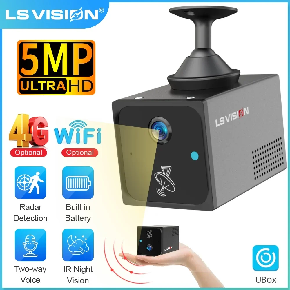 LS VISION 5MP Мини 4G камера безопасности Радар Обнаружение человека Wi-Fi Домашняя камера наблюдения Встроенный аккумулятор Камера видеонаблюдения Ubox APP
LS VISION 5MP Мини 4G камера безопасности Радар Обнаружение человека Wi-Fi Домашняя камера наблюдения Встроенный аккумулятор Камера видеонаблюдения Ubox APP