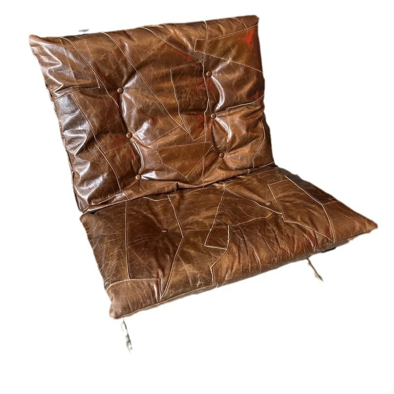 Handmade oil wax leather single sofa chair, high-end retro casual chair in the living room
Handmade oil wax leather single sofa chair, high-end retro casual chair in the living room