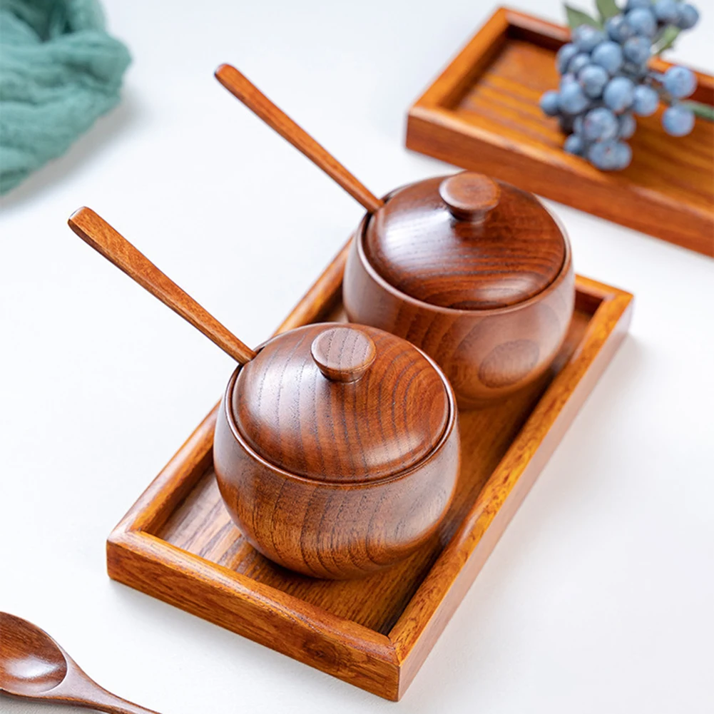 Wooden Seasoning Jar Creative Kitchen Retro Salt Sugar Pot Seasoning Storage Jar With Lid Spoon Wooden Tray Storage Containers
Wooden Seasoning Jar Creative Kitchen Retro Salt Sugar Pot Seasoning Storage Jar With Lid Spoon Wooden Tray Storage Containers