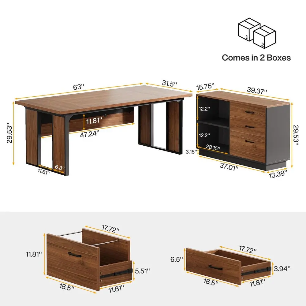 63 LShaped Executive Desk, Office Table with 39.37Inch Drawers Cabinet, Large Computer Desk with Storage Shelves, Business Furn
63 LShaped Executive Desk, Office Table with 39.37Inch Drawers Cabinet, Large Computer Desk with Storage Shelves, Business Furn