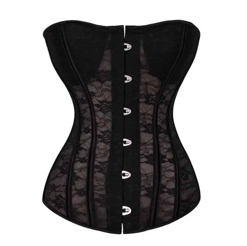 Corset Overbust Bustiers Sexy Corset For Women Lace Perspective Transparent Lingerie Femme Black White
Corset Overbust Bustiers Sexy Corset For Women Lace Perspective Transparent Lingerie Femme Black White
