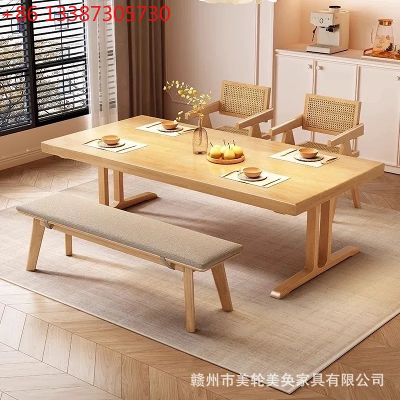 Nordic style solid wood large board table 6.5CM thick rubber wood long dining table
Nordic style solid wood large board table 6.5CM thick rubber wood long dining table