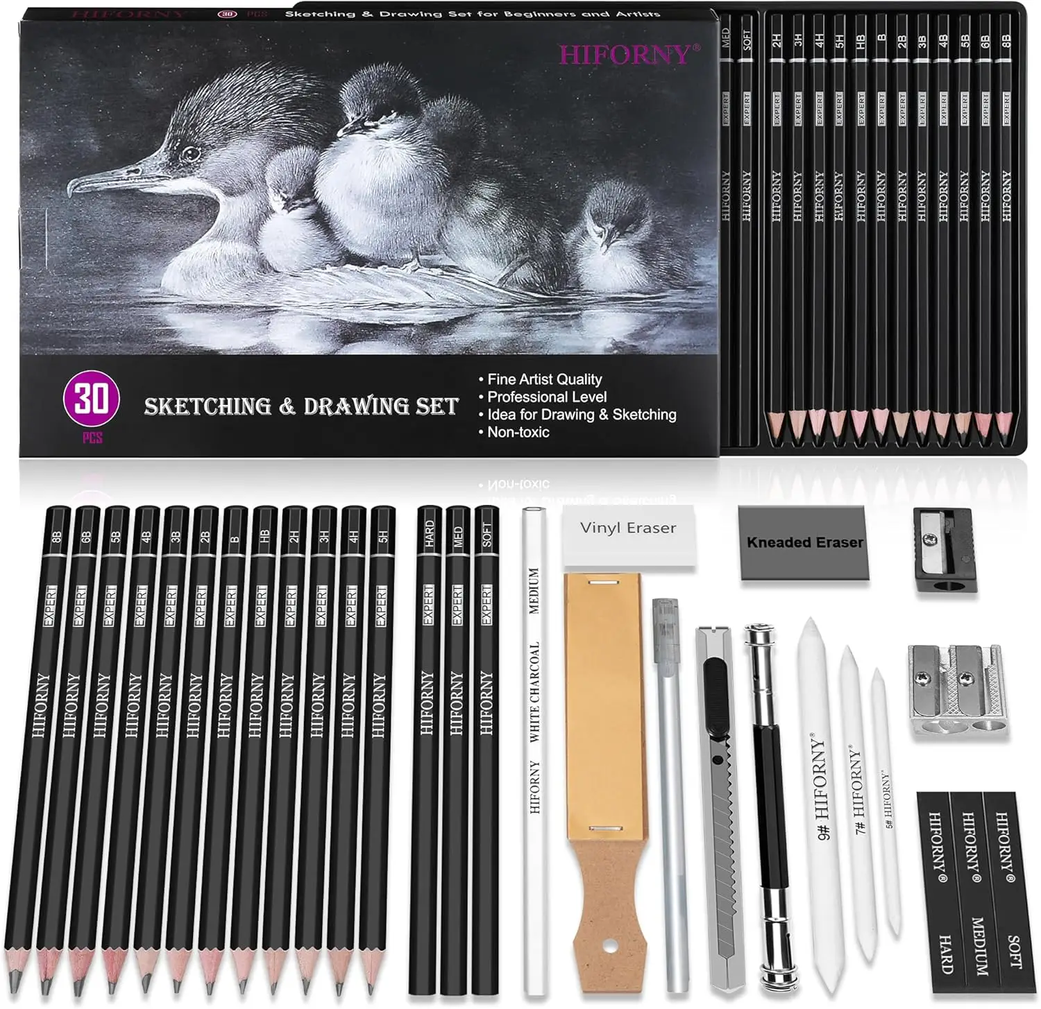 30 Pcs Sketching Drawing Pencil Set, Art Supplies with Graphite, Charcoal, Blending Tools for Adults Artists
30 Pcs Sketching Drawing Pencil Set, Art Supplies with Graphite, Charcoal, Blending Tools for Adults Artists