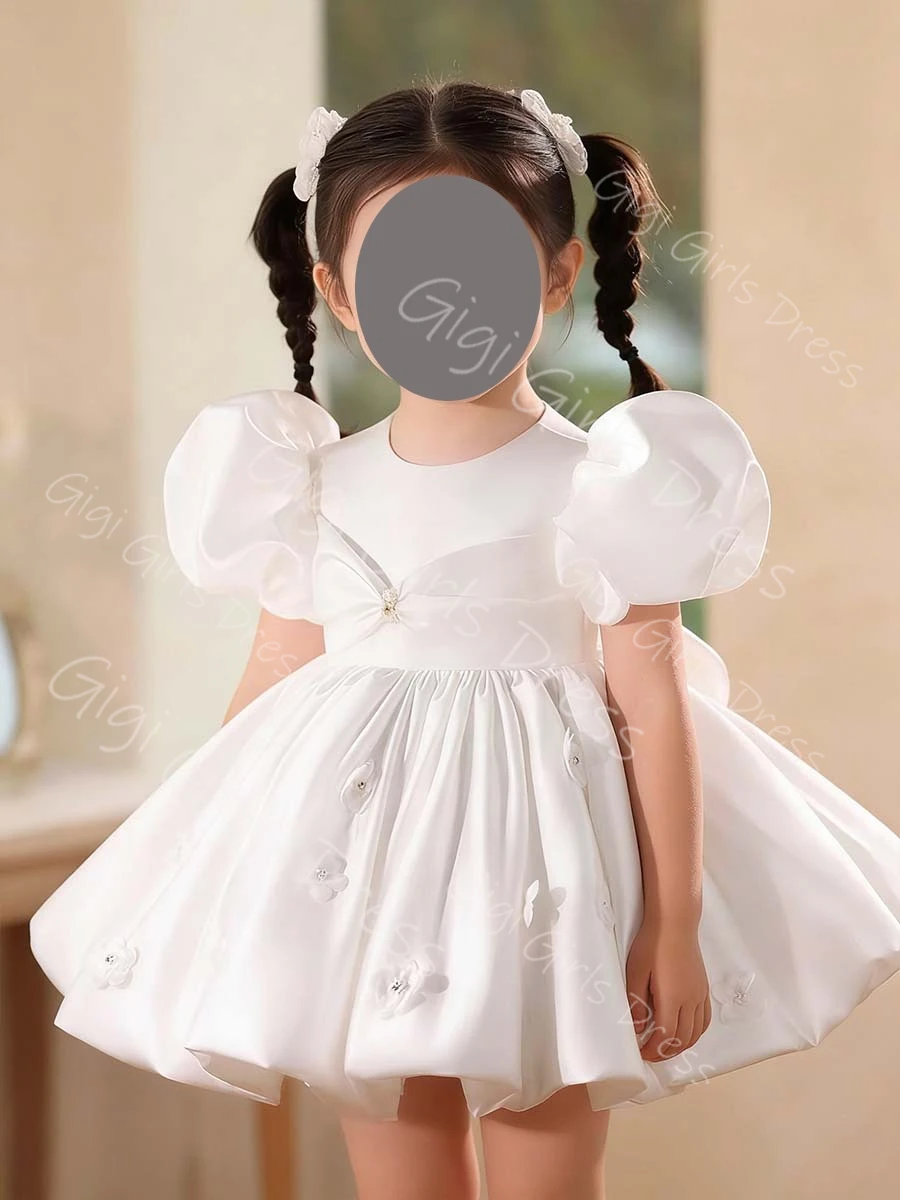 White Flower Girl Dress for Wedding Toddlers Puff Sleeve Princess Pageant Dress with Beaded Flowers Short Party Ball Gown Custom
White Flower Girl Dress for Wedding Toddlers Puff Sleeve Princess Pageant Dress with Beaded Flowers Short Party Ball Gown Custom