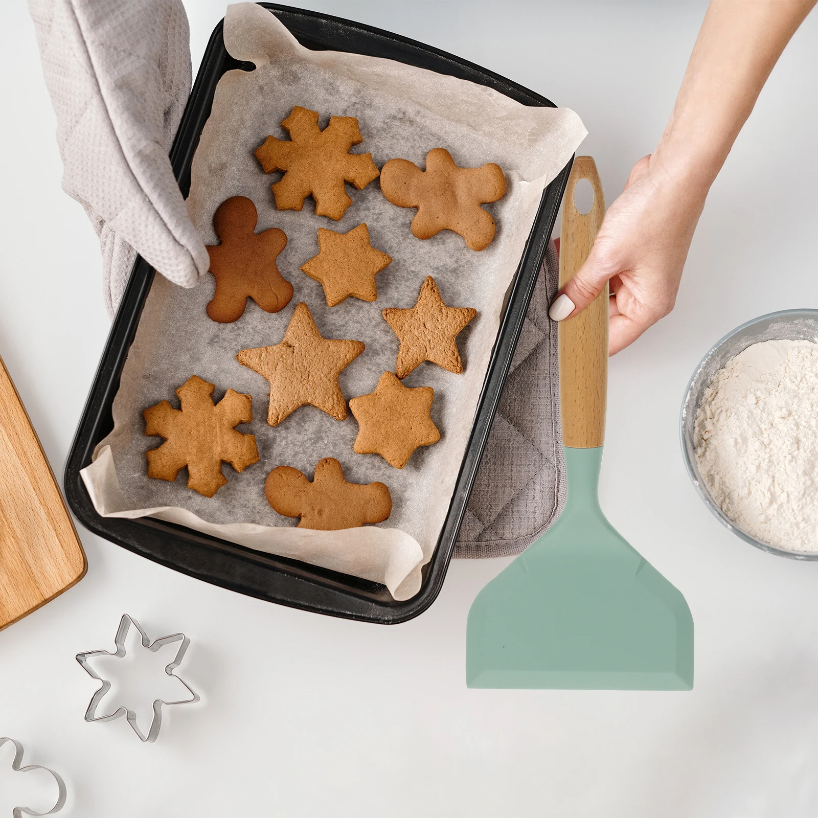 Silicone Spatula Non-stick Kitchen Frying Pan Pancake Steak Food Fish Wood Household Cooking
Silicone Spatula Non-stick Kitchen Frying Pan Pancake Steak Food Fish Wood Household Cooking