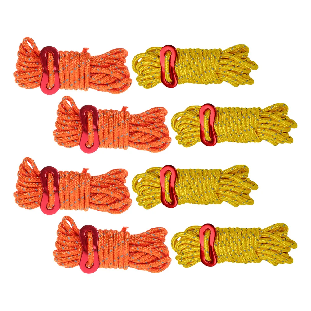 8pcs Tent Ropes 4m Orange Yellow Camping Fixing Tools Adjustable Tent Tie Ropes Canopy Rope Outdoor Accessories
8pcs Tent Ropes 4m Orange Yellow Camping Fixing Tools Adjustable Tent Tie Ropes Canopy Rope Outdoor Accessories