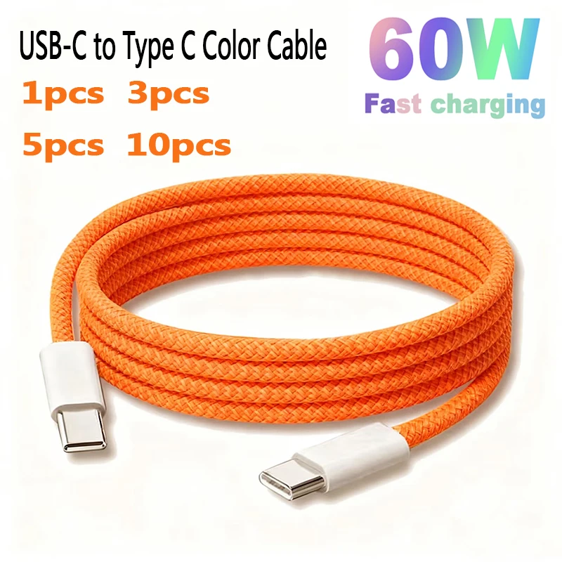 Кабель USB-C на USB-C для быстрой зарядки PD 60W, разноцветный плетеный, для iPhone 16, 15 Pro, Huawei, Xiaomi, Samsung (1 шт., 3 шт., 5 шт., 10 шт.)
Кабель USB-C на USB-C для быстрой зарядки PD 60W, разноцветный плетеный, для iPhone 16, 15 Pro, Huawei, Xiaomi, Samsung (1 шт., 3 шт., 5 шт., 10 шт.)