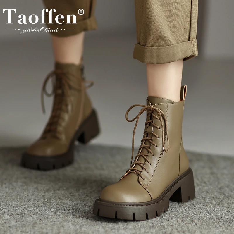 Taoffen New Women Ankle Boots Real Leather Thick Heel Winter Shoes For Woman Fashion Ins Short Boots Footwear Size 34-40
Taoffen New Women Ankle Boots Real Leather Thick Heel Winter Shoes For Woman Fashion Ins Short Boots Footwear Size 34-40