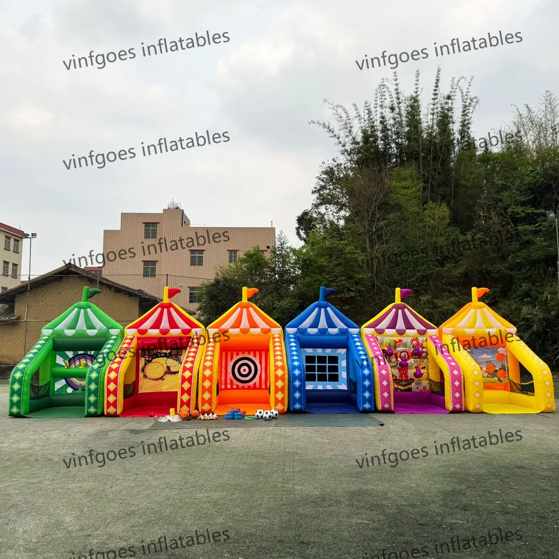 Inflatable Carnival Game Interactive Multi Sport Games, Shooting Target, Basketball Hoop, Dart Throw, X-O-Game, Ring Toss
Inflatable Carnival Game Interactive Multi Sport Games, Shooting Target, Basketball Hoop, Dart Throw, X-O-Game, Ring Toss