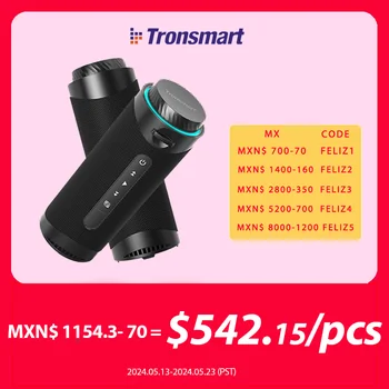 Tronsmart T7 스피커 블루투스 스피커, 360 도 서라운드 사운드, 블루투스 5.3, LED 모드, 트루 무선 스테레오 앱