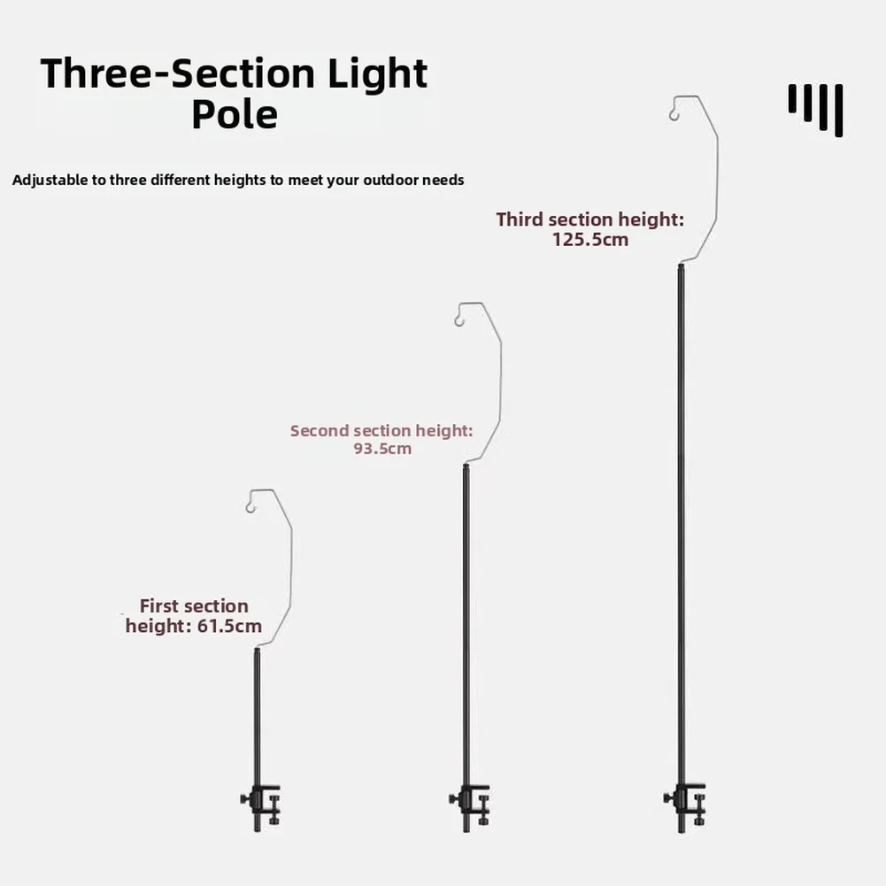 Adjustable Aluminum Lamp Stand for Tabletop Use in For Outdoor Camping with Hook Height Options 61.5 93.5 125.5 cm
Adjustable Aluminum Lamp Stand for Tabletop Use in For Outdoor Camping with Hook Height Options 61.5 93.5 125.5 cm