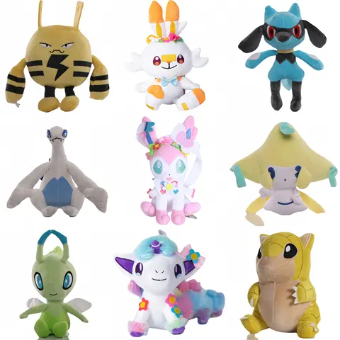 Pokemon Plush Sylveon Ponyta Toy Sandshrew Riolu Pikachu Celebi Lugia Jirachi Elekid Plushies Toys Hobbies Kids Xmas Kid Gifts