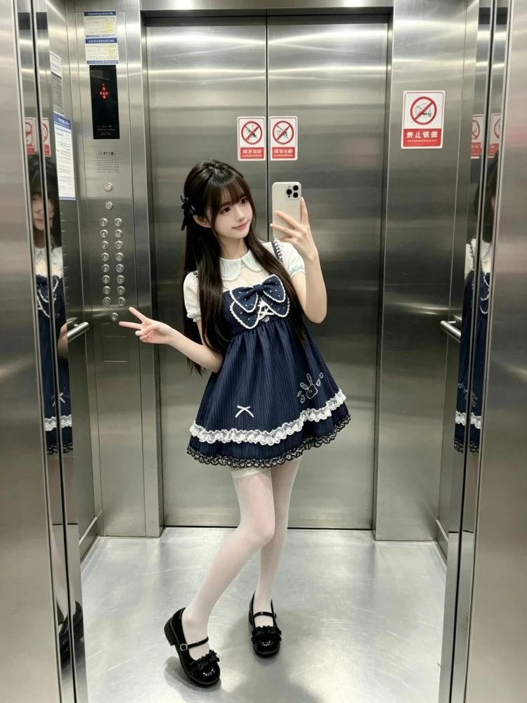Summer Japanese Style Cute Outfit Women Kawaii Doll Collar Shirt Top + Suspender Camisole Dress Bow Casual Two-piece Set 2026
Summer Japanese Style Cute Outfit Women Kawaii Doll Collar Shirt Top + Suspender Camisole Dress Bow Casual Two-piece Set 2026