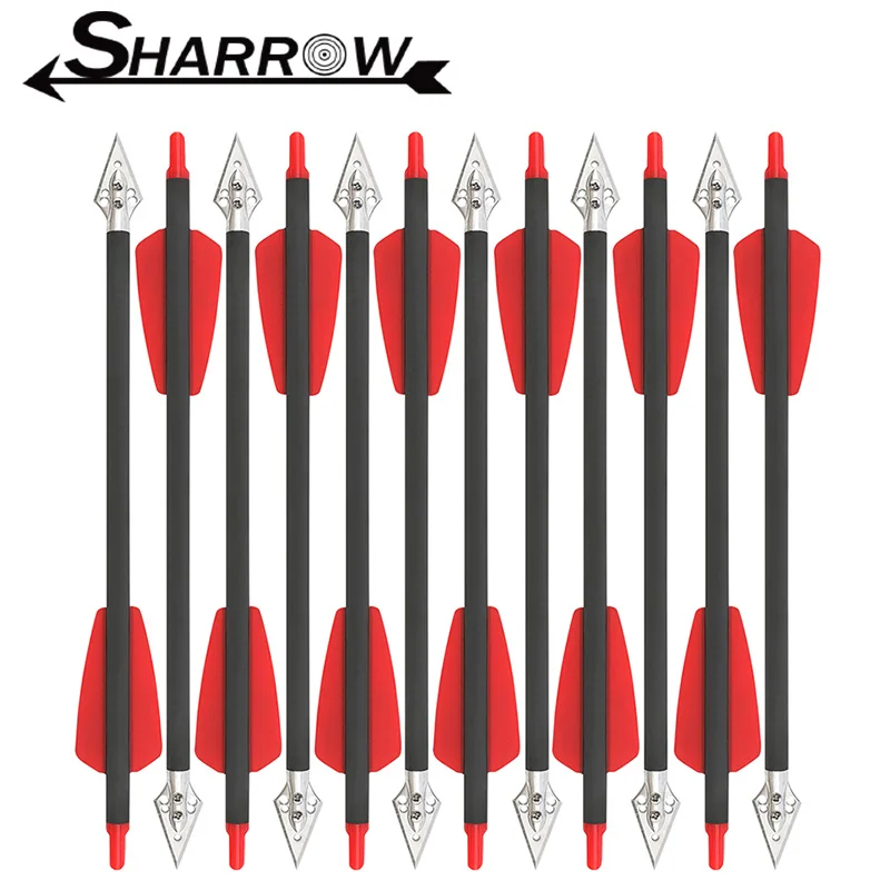 6/12pcs Crossbow Arrows Pure Carbon with Fixed Steel Broadhead Rubber Feather OD7.5mm ID6.2mm for Outdoor Hunting Shooting
6/12pcs Crossbow Arrows Pure Carbon with Fixed Steel Broadhead Rubber Feather OD7.5mm ID6.2mm for Outdoor Hunting Shooting