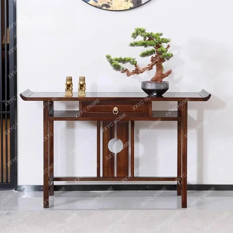 LNew Chinese-style entrance table solid wood against the wall entrance table strip case ebony wood warped head case
LNew Chinese-style entrance table solid wood against the wall entrance table strip case ebony wood warped head case