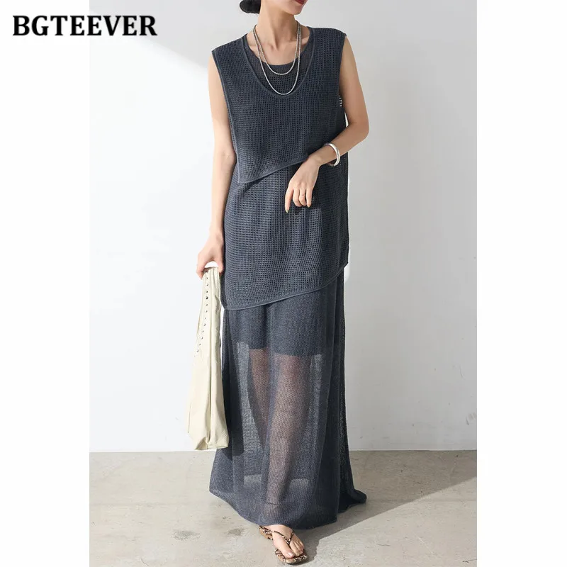 BGTEEVER Spring Summer Ladies 2 Pieces Set O-neck Irregular Sleeveless Vests Tops Women Long A-line Skirts
BGTEEVER Spring Summer Ladies 2 Pieces Set O-neck Irregular Sleeveless Vests Tops Women Long A-line Skirts