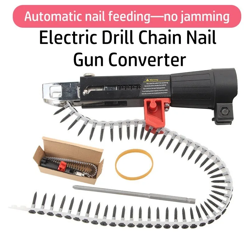 Upgraded Chain-Drive Auto Nail Feeder Kit, adjustable depth & length, portable for woodworking & drywall. No handle gun included
Upgraded Chain-Drive Auto Nail Feeder Kit, adjustable depth & length, portable for woodworking & drywall. No handle gun included