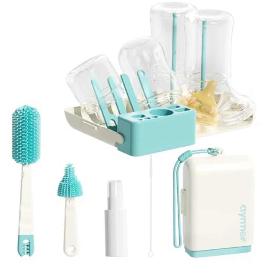 Baby Bottle Brush Cleaner Set - 10 In 1 Travel Bottle Cleaning Brush Kit with Silicone Bottle Brush, Nipple Brush, Soap Dispens
Baby Bottle Brush Cleaner Set - 10 In 1 Travel Bottle Cleaning Brush Kit with Silicone Bottle Brush, Nipple Brush, Soap Dispens