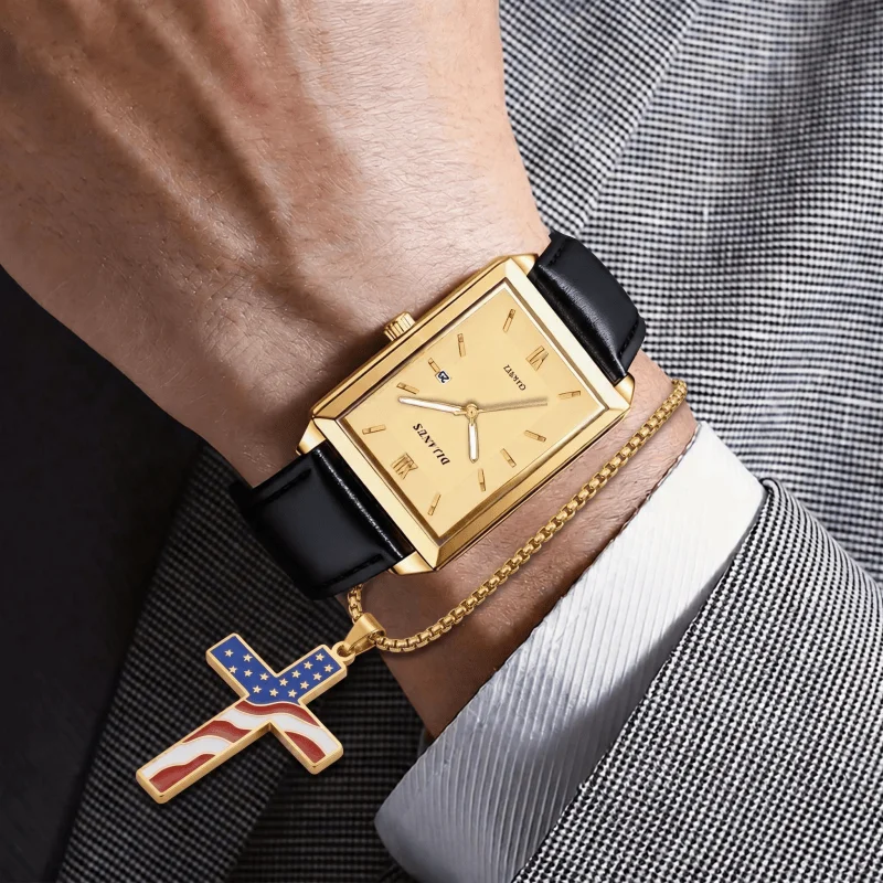 2PCS Luxury Men Business Watches Set Fashion Square Metal Dial Leather Strap Quartz Wristwatch For Man Clock Gift (Without Box)
2PCS Luxury Men Business Watches Set Fashion Square Metal Dial Leather Strap Quartz Wristwatch For Man Clock Gift (Without Box)