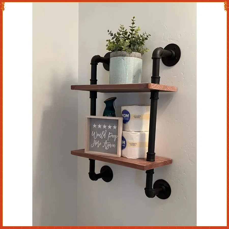 Industrial Pipe Floating Shelf, Rustic Wood Ladder Bathroom & Living Room Wall Mounted Decor
Industrial Pipe Floating Shelf, Rustic Wood Ladder Bathroom & Living Room Wall Mounted Decor