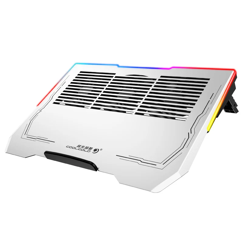 Wholesale OEM RGB Gaming Laptop Cooling Pad Aluminum Panel 3 Big Fans Notebook Cooler Stand for 17inch Notebook
Wholesale OEM RGB Gaming Laptop Cooling Pad Aluminum Panel 3 Big Fans Notebook Cooler Stand for 17inch Notebook