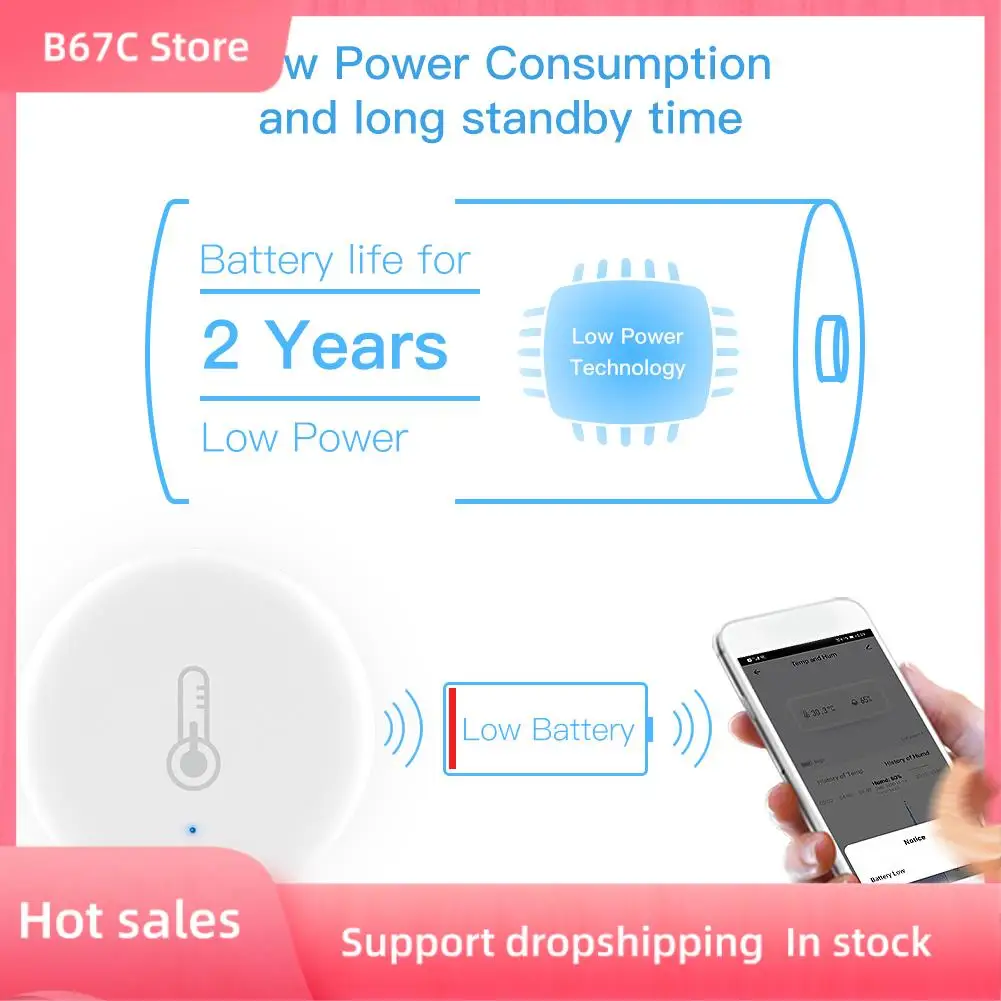 B67C Tuya Smart Zigbee 3.0 Умный датчик температуры и влажности с питанием от батареи и приложением Tuya Smart Life Alexa
B67C Tuya Smart Zigbee 3.0 Умный датчик температуры и влажности с питанием от батареи и приложением Tuya Smart Life Alexa