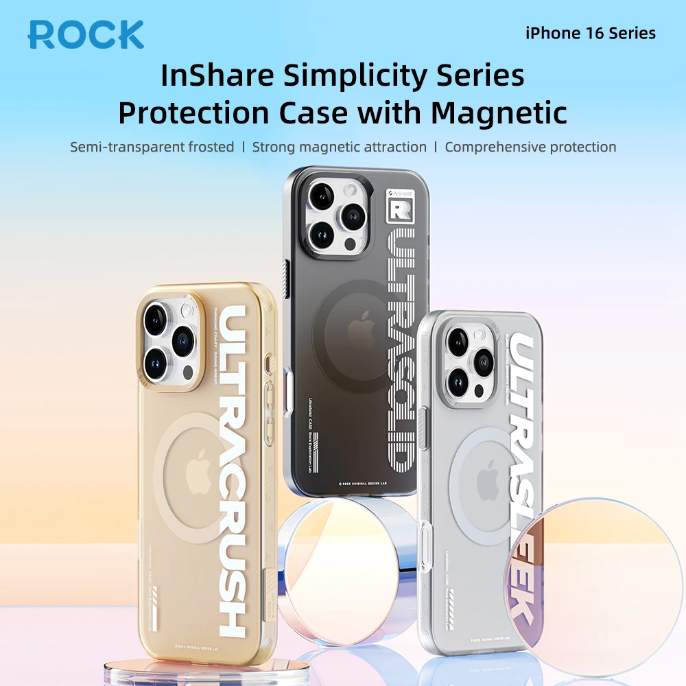 ROCK Magnetic Case for iPhone 16 Pro Max Luxury Translucent Frosted Shockproof Wireless Charging Magnet Cover for iPhone 16 Pro
ROCK Magnetic Case for iPhone 16 Pro Max Luxury Translucent Frosted Shockproof Wireless Charging Magnet Cover for iPhone 16 Pro