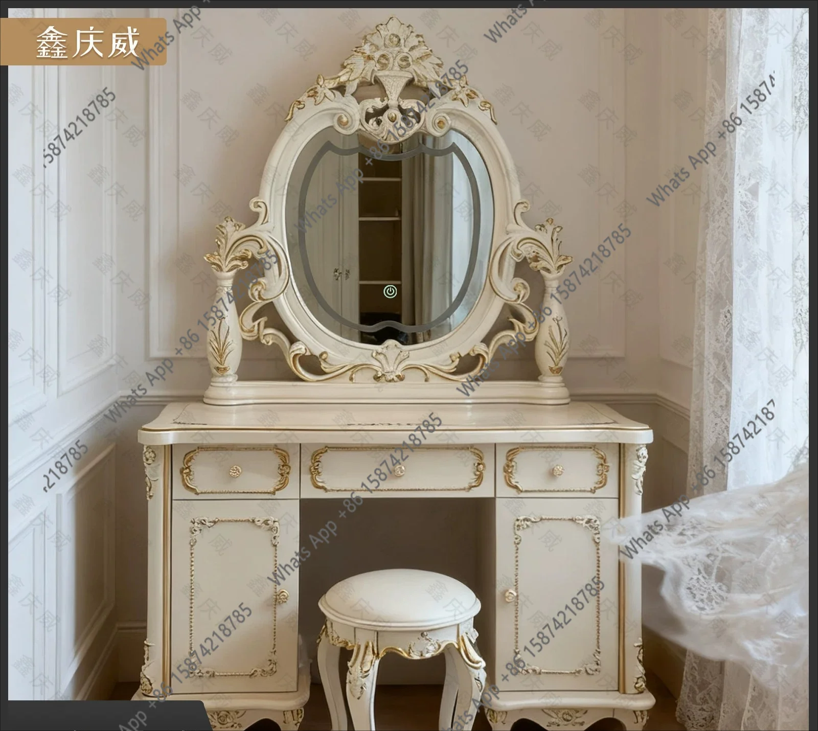 Rt European Dresser Small Bedroom Designer Fashion Light Luxury Table High-end Dresser
Rt European Dresser Small Bedroom Designer Fashion Light Luxury Table High-end Dresser
