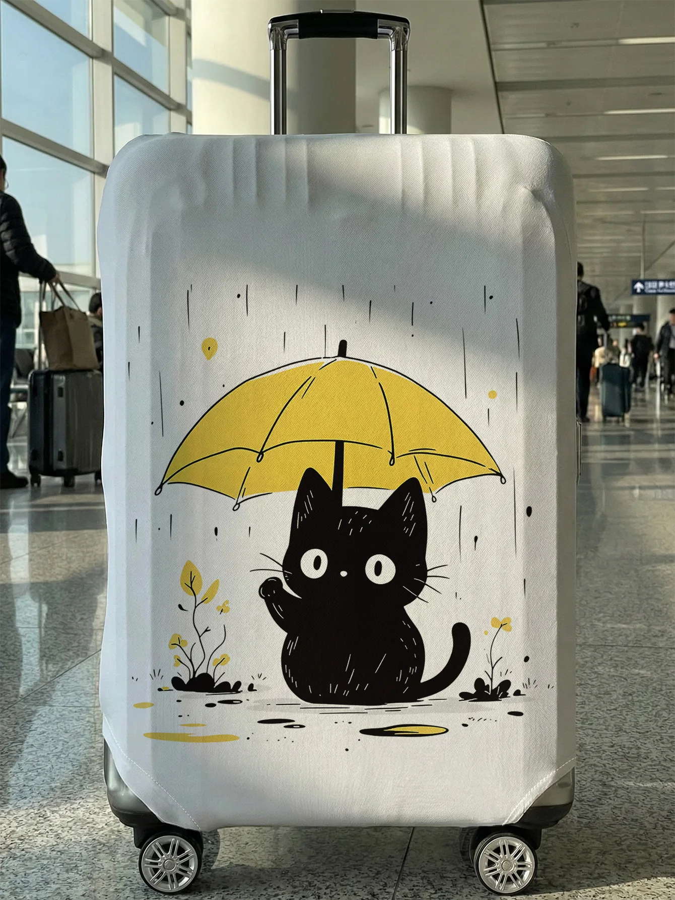 Black Cat in Rain with Umbrella Print Luggage Cover, Suitable for 18-32 Inch Luggage Cover, Luggage Handle Glove, Travel Accesso
Black Cat in Rain with Umbrella Print Luggage Cover, Suitable for 18-32 Inch Luggage Cover, Luggage Handle Glove, Travel Accesso
