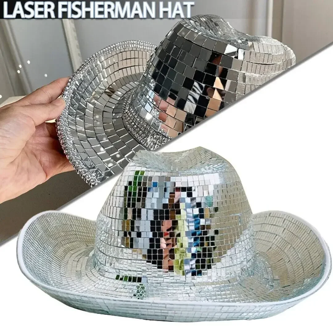 Glitter Mirror Disco Cowboy Hat Stunning Disco Ball Hats For DJ Glitter Sequins Cowboy Hat Cap For Club Stage Bar Party Dance
Glitter Mirror Disco Cowboy Hat Stunning Disco Ball Hats For DJ Glitter Sequins Cowboy Hat Cap For Club Stage Bar Party Dance