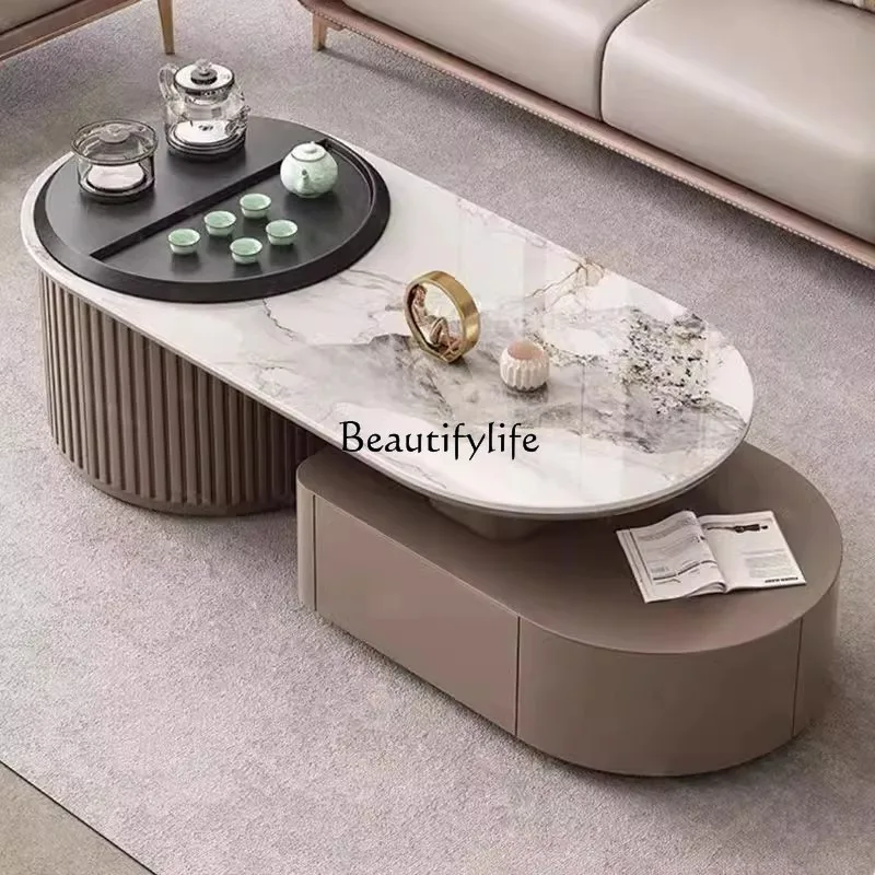 Modern light luxury rock slab retractable Kung Fu tea table integrated multi-functional living room coffee table
Modern light luxury rock slab retractable Kung Fu tea table integrated multi-functional living room coffee table