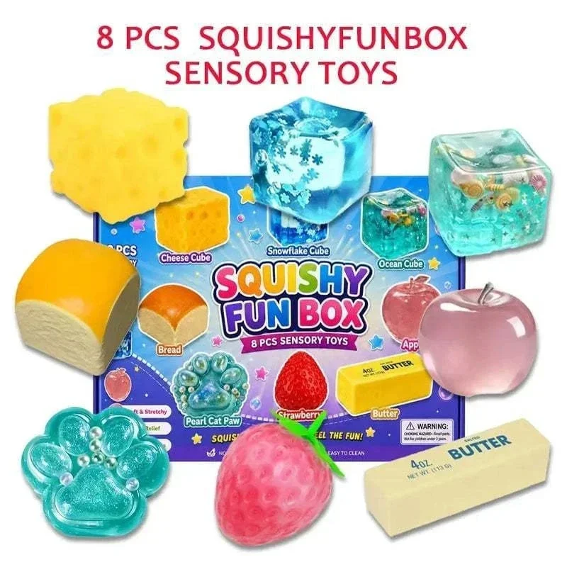 8 Pcs Assorted Shapes Soft Stretchy Maltose Squishy Stress Relief Sensory Fidget Toys for Kids Adults Birthday Party Gift
8 Pcs Assorted Shapes Soft Stretchy Maltose Squishy Stress Relief Sensory Fidget Toys for Kids Adults Birthday Party Gift